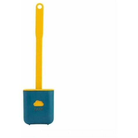Silicone Toilet Brush, Toilet Brush, Antibacterial Silicone Toilet Brush and Quick Dry Holder, Hanging Toilet Brush Set, Silicone Brushes for Bathroom and Toilet (Blue)