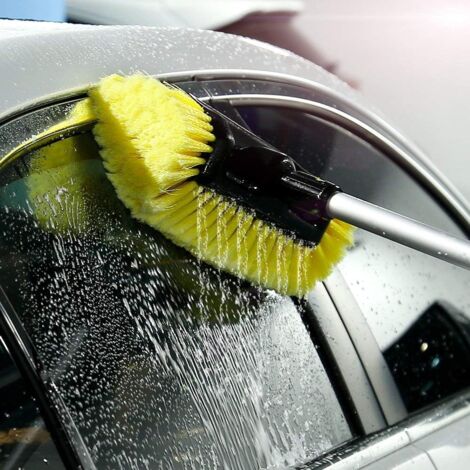 Brush head for car washing, detailing, washing vehicles, boats or off-cars. Super soft bristles for scratch-resistant cleaning, universal handle attachment