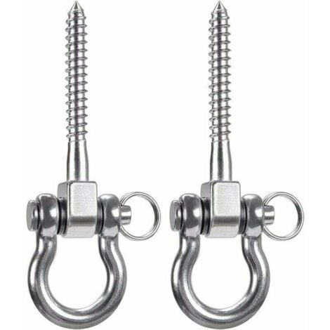 2 pieces 900 kg load capacity, 304 stainless steel, robust ceiling hooks, swing hooks, hanging hooks with screws for wood, yoga, hanging chair, punching bag, hammock, armchair R