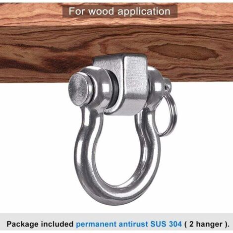 2 pieces 900 kg load capacity, 304 stainless steel, robust ceiling hooks, swing hooks, hanging hooks with screws for wood, yoga, hanging chair, punching bag, hammock, armchair R