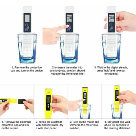 Digital PH Meter TDS Meter Combo Water Quality Tester,High Accuracy PH TDS EC Temperature Meter For Aquarium