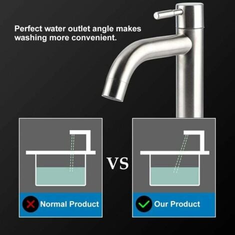 G1/2 single cold water tap made of brushed stainless steel with large single hole wash basin