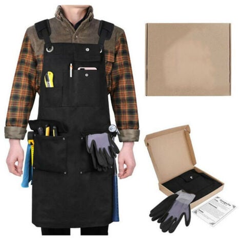 Carpenter's workshop apron with 10 tool pockets - robust