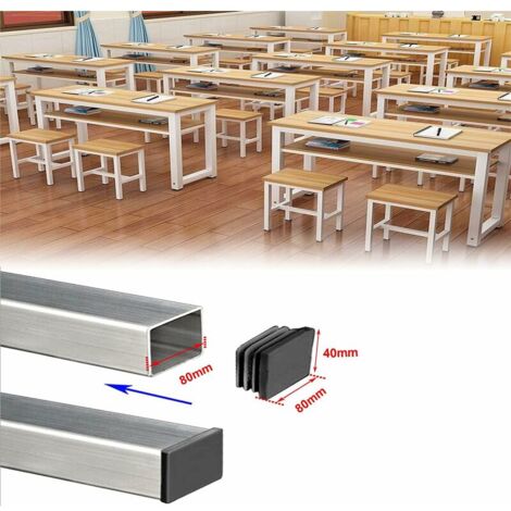 80 x 40 mm plug for rectangular tube, black plastic end cap, blind plug for trampoline furniture feet, 12 pieces –