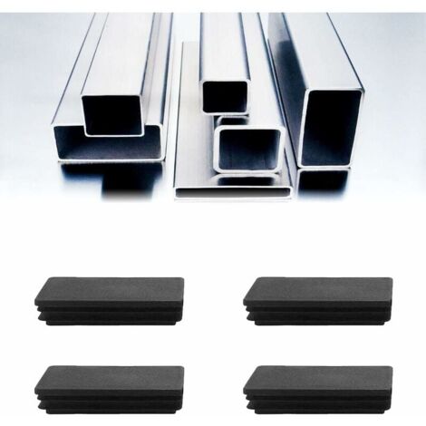 80 x 40 mm plug for rectangular tube, black plastic end cap, blind plug for trampoline furniture feet, 12 pieces –