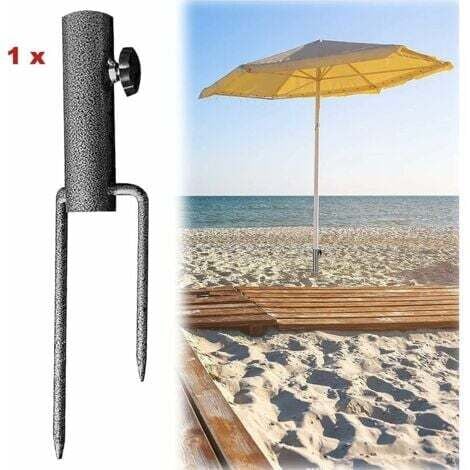 Parasol ground spike, ground spike, umbrella, beach umbrella, sand anchor, parasol pole, iron, parasol stand, parasol accessories, balcony attachment for parasol poles, thickness 28-32 mm