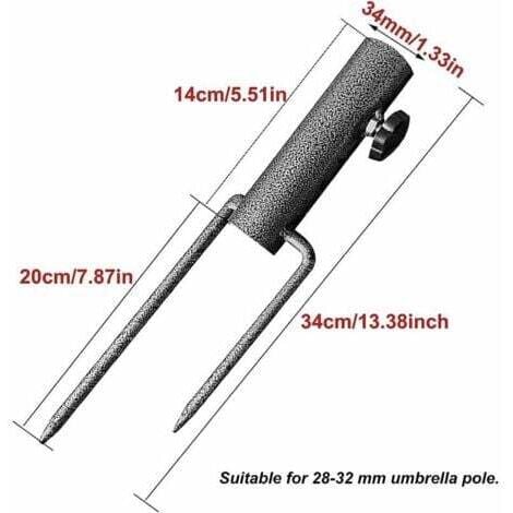 Parasol ground spike, ground spike, umbrella, beach umbrella, sand anchor, parasol pole, iron, parasol stand, parasol accessories, balcony attachment for parasol poles, thickness 28-32 mm
