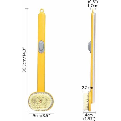 2 Pack Liquid Bath Brush with Long Handle, Detachable Back Brush with Soap Dispenser, Body Wash Brush, Long Handle Bath and Shower Brush for Massage, Deep Cleansing