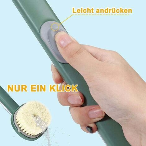 2 Pack Liquid Bath Brush with Long Handle, Detachable Back Brush with Soap Dispenser, Body Wash Brush, Long Handle Bath and Shower Brush for Massage, Deep Cleansing