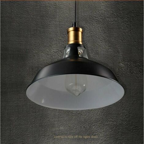 Industrial Vintage Pendant Light, LED Ceiling Lights, Retro Metal Chandelier with Lampshade, E27 Light Fixture, Black Ceiling Lighting