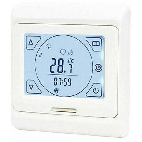 Programmable Electric Underfloor Heating Thermostat 16A with Probe, Digital Room Thermostat ...