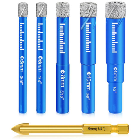 6pcs Diamond Tile Drill Bits, Stoneware Diamond Drill Bits with 5,6,8 ...