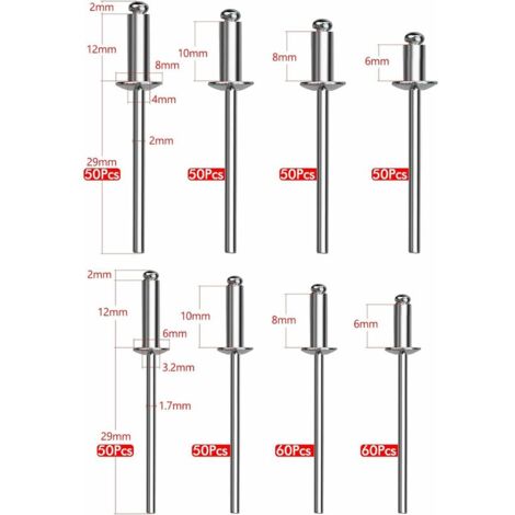 Blind rivet sizes hotsell