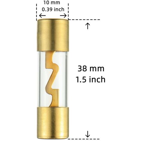 10Pcs Gold Plated Glass AGU Fuse Pack Car Audio Amp Amplifie 5A 6A 7A 8A 10A 15A 20A 25A 30A 40A