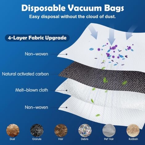 T30S Replacement Accessories Compatible with ECOVACS DEEBOT T30S / T30S PRO Robot Vacuum Cleaner, 1 Main Brush, 4 Filters, 4 Side Brushes, 4 Mops, 6 Dust Bags