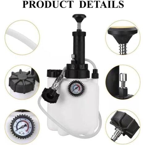 3L Car Brake Bleeder, Brake Fluid Changer with 1L Brake Bleeder Bottle and E20 Standard Adapter, Brake Bleeder Kit for Most European Models