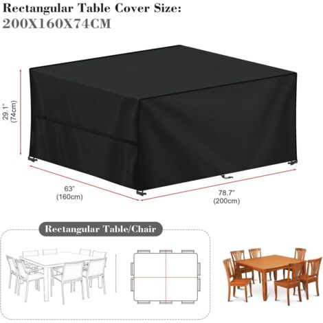 Cover Garden Furniture Protective Cover for Garden Tables, 200 x 160 x 70 cm, Lounge Furniture Cover, Waterproof Lounge Sofa Tarpaulin, Winterproof, 420D Oxford Cover for Tables, Chairs, Sofas