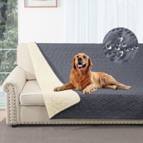100 Waterproof Sofa Cover Bed Cover Pet Cover Couch Sofa Furniture Cover Suitable for Kids Dogs Cats Grey 132 208 cm