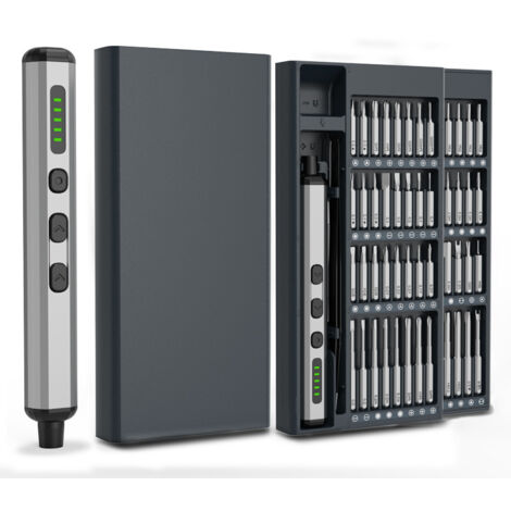 Elektrischer Schraubendreher 68-in-1 Set – Mit 64 Bits, 4 LED-Leuchten, Für Handys, Laptops, Brillen & Kleinelektronik