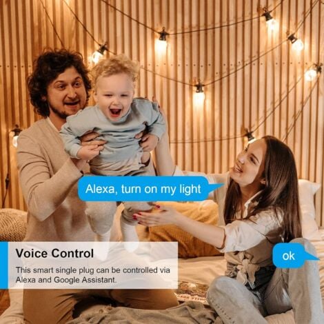 16A WiFi Smart Plug Power Consumption Measurement, Smart Plug Compatible with Alexa/Google Home, APP Control, Schedules and Timer