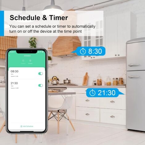 16A WiFi Smart Plug Power Consumption Measurement, Smart Plug Compatible with Alexa/Google Home, APP Control, Schedules and Timer