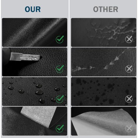 Faux Leather Sticker, Adhesive Leather Sofa Repair for Repair and Renovation, Self-adhesive Leather Patch Leather Renovation for Car Seat, Boots, Handbag, Soft Bags-Black, 50x100cm