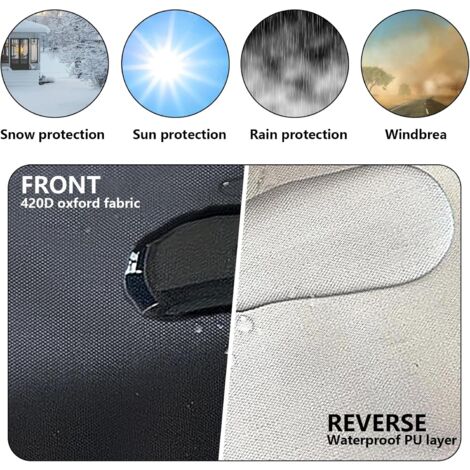 Round Fire Pit Cover, 100 cm Protective Cover for Fire Plate, Waterproof and Dust-Proof, Oxford Fabric 420D UV Resistance Barbecue Cover (Black)