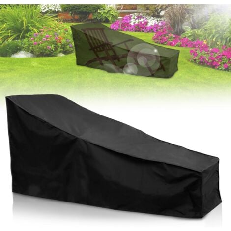 Garden Sun Lounger Cover Waterproof Windproof Dustproof Anti-UV 210x75x80/40cm 210D Oxford Fabric Sun Lounger Cover