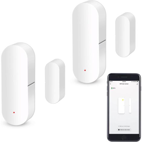 Wvoillty WiFi Türsensor 2er Set - Smart Home Fenstersensor Mit Alexa & Google Assistant
