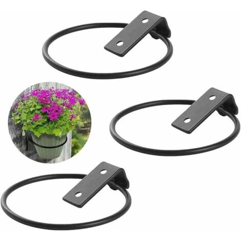8x Blumentopfhalter Wand Metall - 20cm Schwarze Wandhalterungen Für Garten