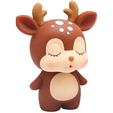 TOATELU Hirsch Sparschwein Für Kinder - Niedliche Vinyl Spardose Mit Hirsch Motiv, Braun Fürs Kinderzimmer