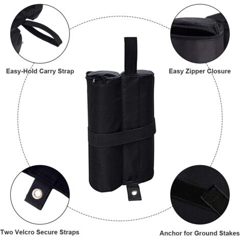 4x Pavillon Gewichte 15x50cm - 600D Oxford Sandsäcke Mit Klettband