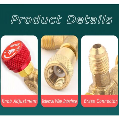 2x Kältemittel Sicherheitsventil Messing - Kompatibel Mit R410A & R22 Klimaanlagen