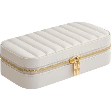 Kunaxku Schmuckkästchen Reise - Kleiner Schmuckkoffer Mit Spiegel & Reißverschluss