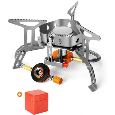 Winddichter Outdoor-Kocher, 3500 W geteilter tragbarer Gaskocher, leichterer elektronischer Kocher, ultraleichter faltbarer Outdoor-Kocher, geeignet für Camping/Wandern/Picknick