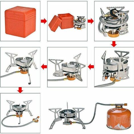 Winddichter Outdoor-Kocher, 3500 W geteilter tragbarer Gaskocher, leichterer elektronischer Kocher, ultraleichter faltbarer Outdoor-Kocher, geeignet für Camping/Wandern/Picknick