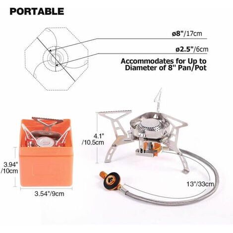 Winddichter Outdoor-Kocher, 3500 W geteilter tragbarer Gaskocher, leichterer elektronischer Kocher, ultraleichter faltbarer Outdoor-Kocher, geeignet für Camping/Wandern/Picknick