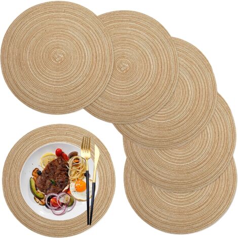 Yechiry 13 Stück Jute Tischsets Rund - 30cm Durchmesser, Hitzebeständig
