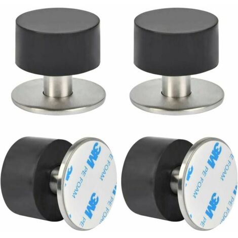 2x Selbstklebende Türstopper Edelstahl - Gummistopper Für Türen & Möbel