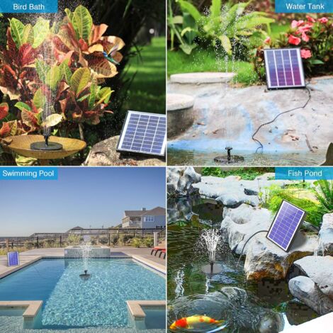 Solar Springbrunnen 13cm - Schwimmend Mit 6 Düsen Für Teich & Garten