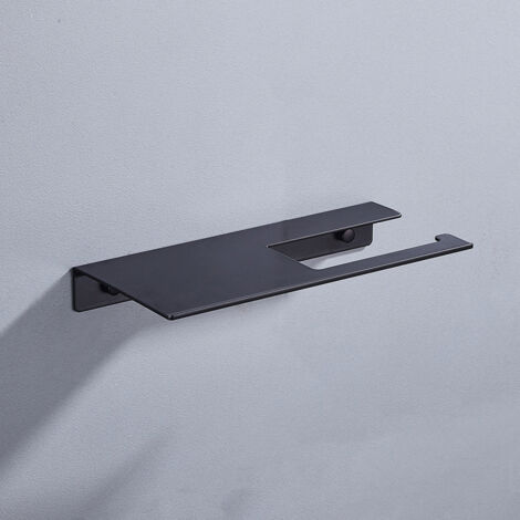 Toilettenpapierhalter Selbstklebend Katzen Design - Schwarz Ohne Bohren | Längenverstellbar & Wasserdicht