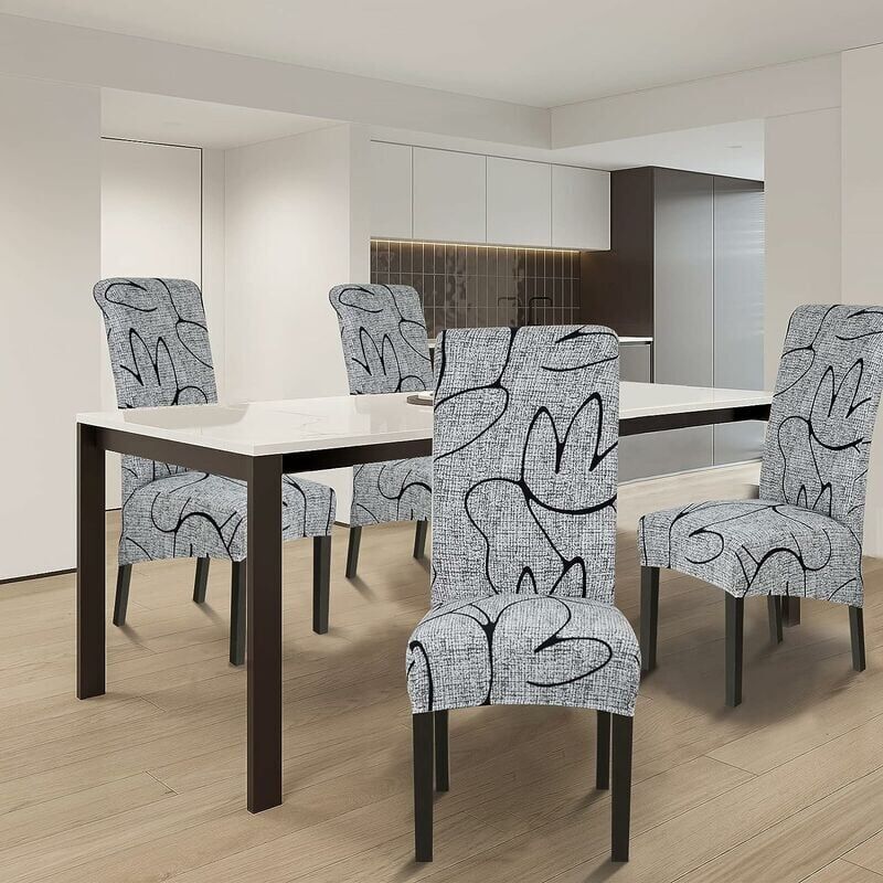GABRIELLE Stretch Chair Cover 4 Pack Large Dining Chair Cover Big Chair Slipcover Removable Washable for Dining Room Decor Hotel Kitchen