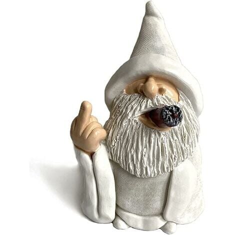 GABRIELLE Weatherproof Resin Garden Gnome, 15 cm, Indoor or Outdoor Decoration, Smoke