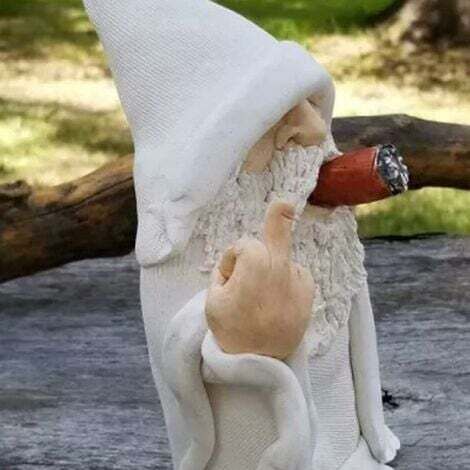 GABRIELLE Weatherproof Resin Garden Gnome, 15 cm, Indoor or Outdoor Decoration, Smoke