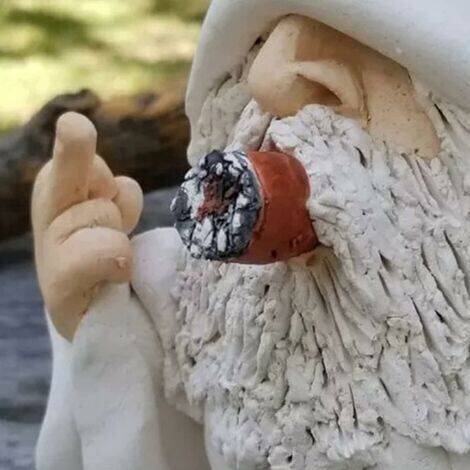 GABRIELLE Weatherproof Resin Garden Gnome, 15 cm, Indoor or Outdoor Decoration, Smoke