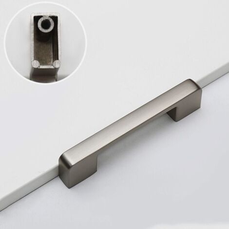 GABRIELLE 10pcs Brushed Door Handles, Kitchen Furniture Handles, T-Bar, Kitchen Cabinet, Hole Center: 128mm, Brushed Nickel