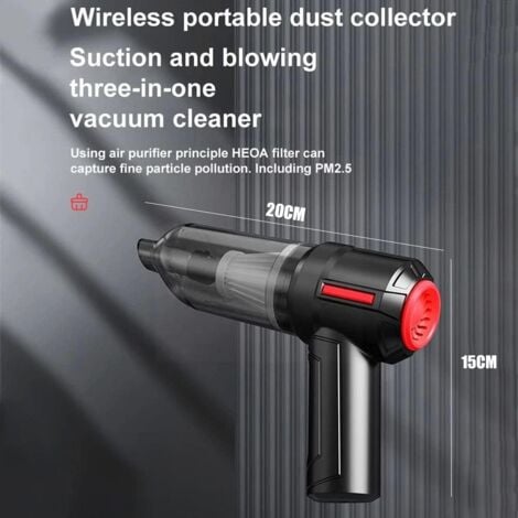 GABRIELLE Powerful Car Vacuum Cleaner, Cordless Handheld Vacuum Cleaner, Rechargeable Desktop Vacuum Cleaner with Washable Filter for Home, Car, Table, Wet and Dry Type