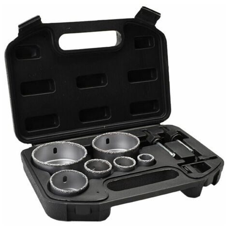 GABRIELLE Diamond Coated Tile Hole Saw Set with Alloy Storage Box 6 Holes 22 73mm Portable Durable Concrete Cutting
