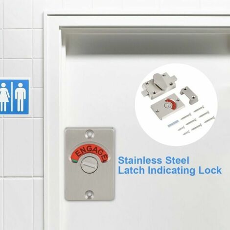 GABRIELLE Stainless Steel Door Lock with Privacy Indicator for Bathroom Public Toilet with Screws
