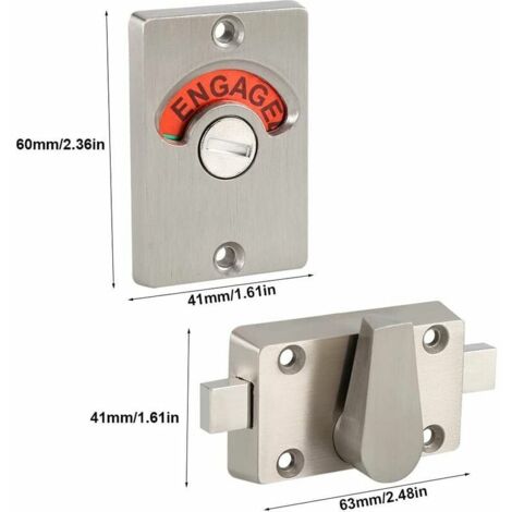 GABRIELLE Stainless Steel Door Lock with Privacy Indicator for Bathroom Public Toilet with Screws